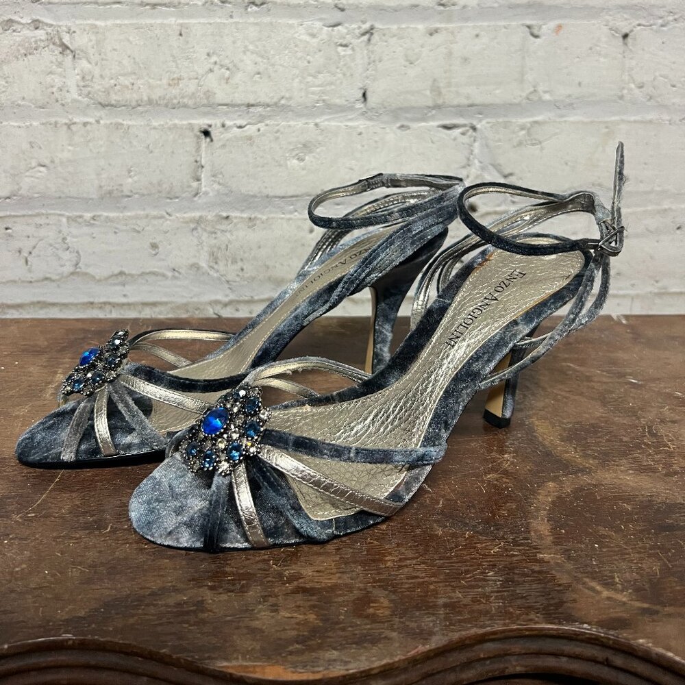 Vintage Light Blue Enzo Angiolini - High Heels Rhinestone Pendant